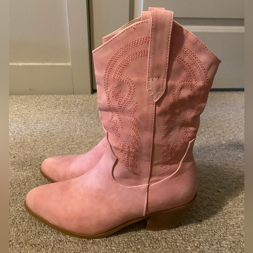 Pink Western-Style Women's Boots